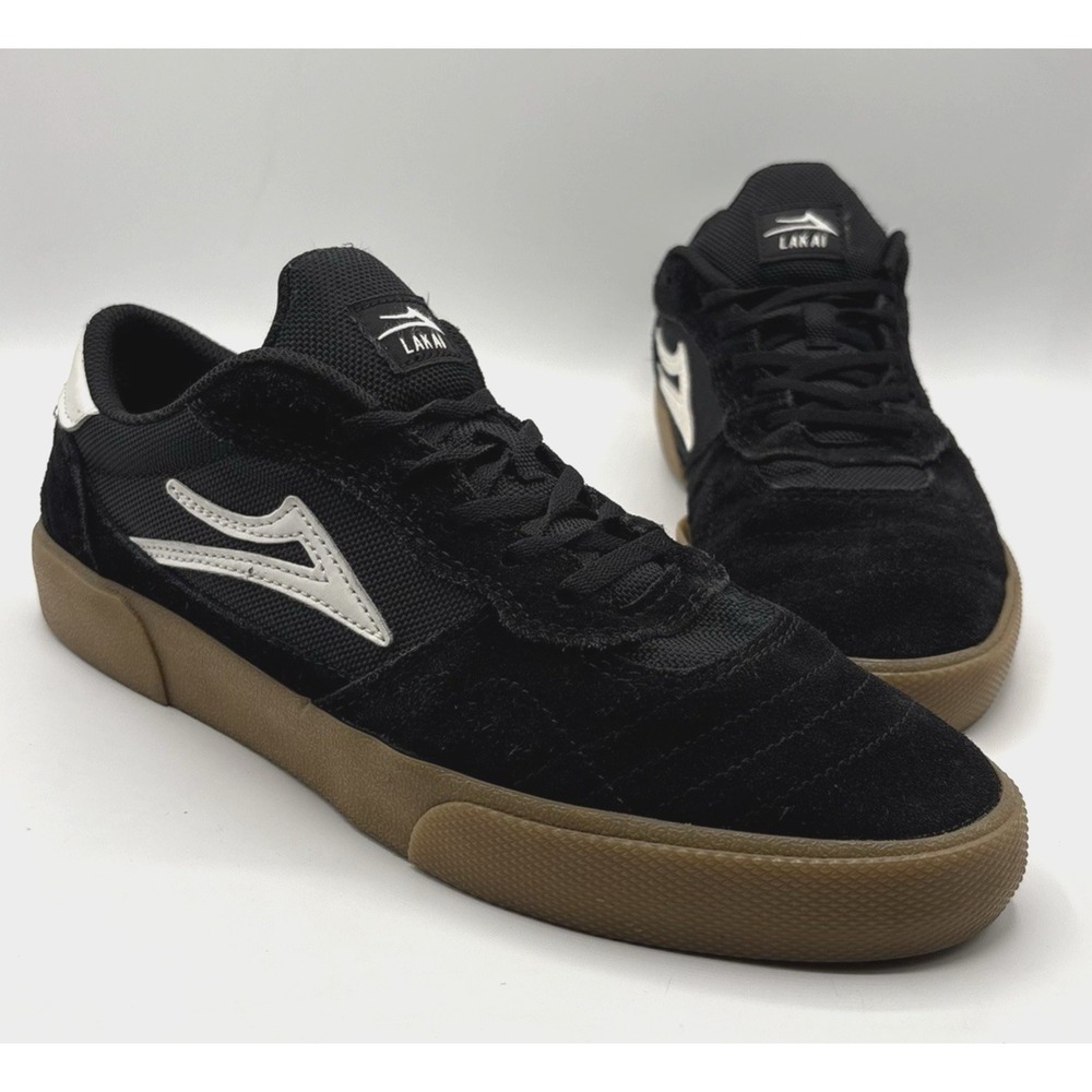 LAKAI Cambridge Sneaker Men's‎ Size 10 Black Suede Gum Skate Shoe